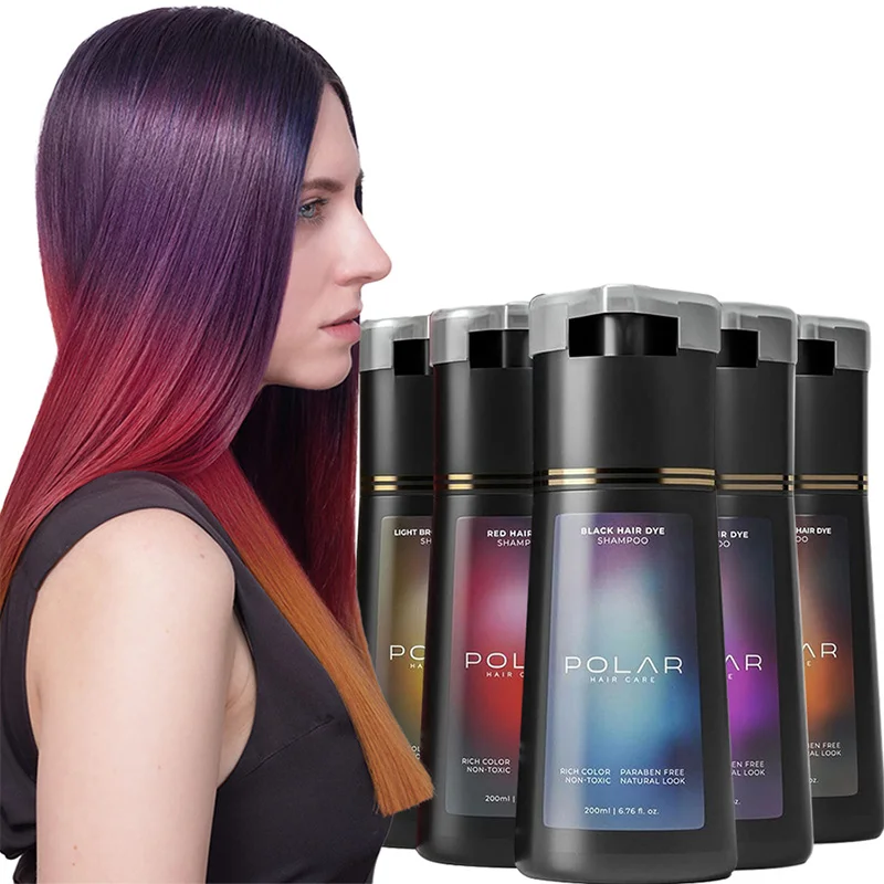 New 200ml Black Hair Color Dye Hair Shampoo Cream Organic Permanent Covers White Gray Shiny Natural Ginger Essence For Women Men