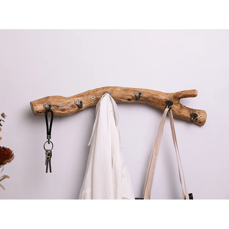 Retro Creative Porch Decoration Hook Entry Door Back Wall Key Clothes Wall Hanging Hanger Wooden Clothes Irregularity Hook