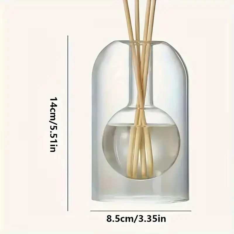 1pc Elegant Flameless Glass AromaRelax Diffuser Bottle - Portable Design for Home & Car, Ideal Essential Oil Vase & Decor Gift 2
