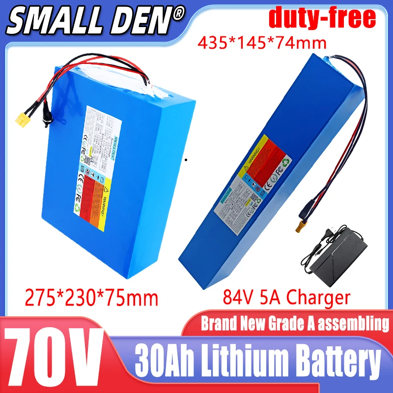 72V 30AH 21700 20S6P lithium battery pack A-level battery with long battery life 50A BMS 3000W high-power battery+84V 5A charger