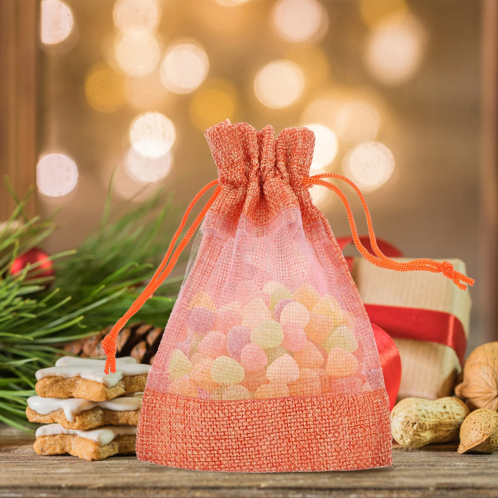 

10Pcs Drawstring Mesh Bags with Window Lightweight Empty Lavender Sachet Pouches for Gift Party Favor Jewelry Candy Storage