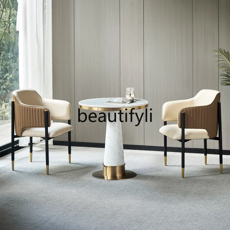 

S7486teae Light luxury negotiation table and chair combination Modern leisure reception negotiation small round table