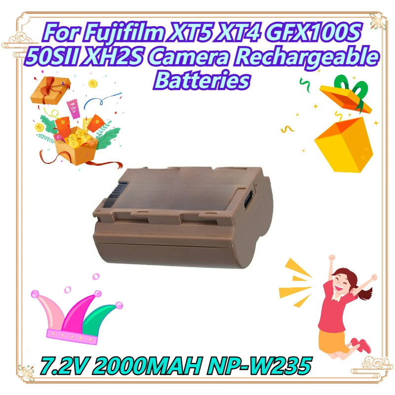 富士フイルム XT5 XT4 GFX100S 50SII XH2S カメラ用充電式バッテリー 7.2V 2000MAH NP-W235