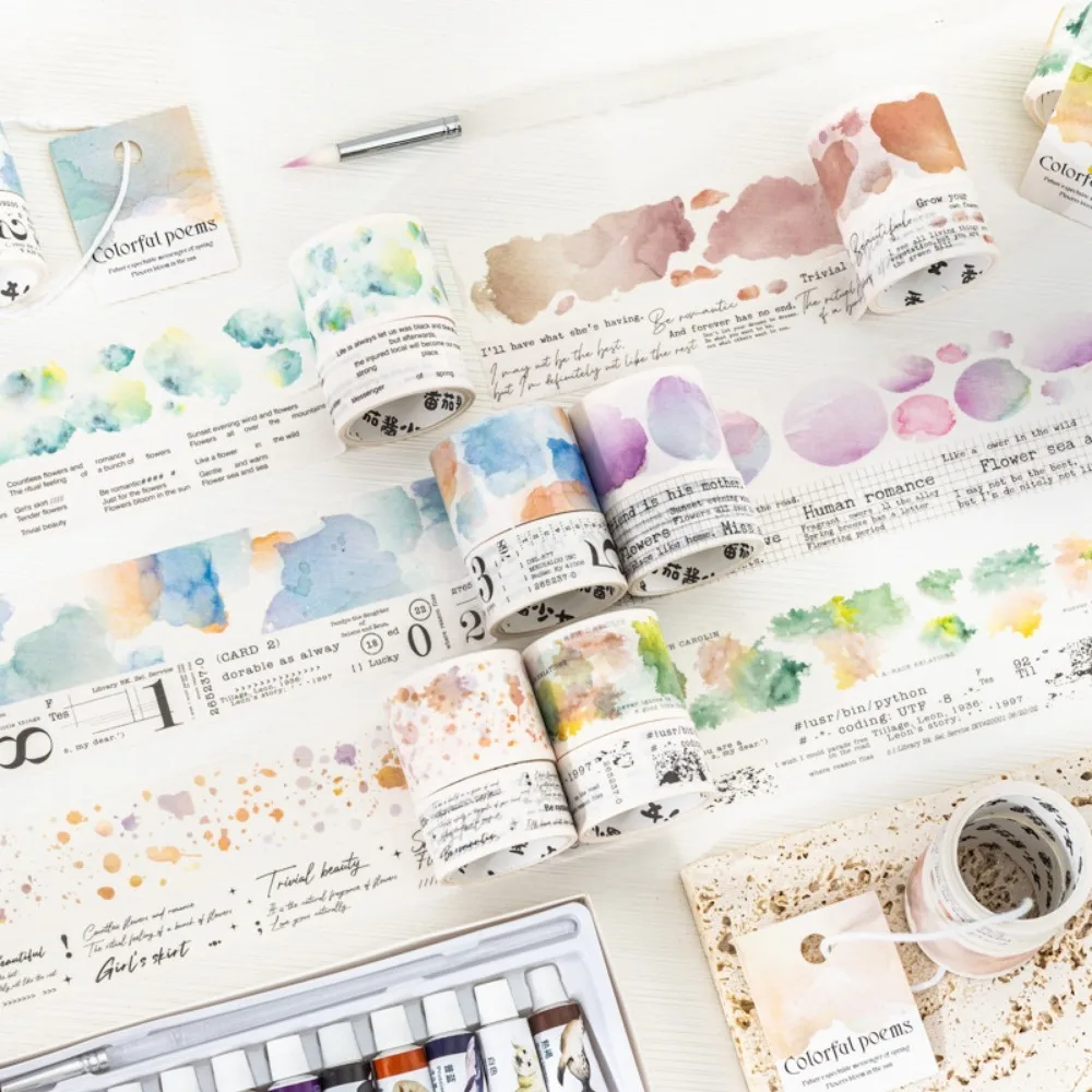Watercolor Style Girl Pattern Washi Tape Set Six Designs Scrapbook Decor Journal Sticker Tape Colorful Stationery Set