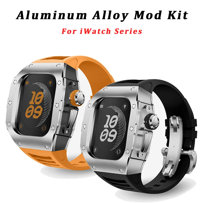 Watch Modification Kit For Apple Watch Ultra 2 1 Aluminum Alloy Case Strap For iWatch Series 49mm Sport Rubber Band Mod Kit