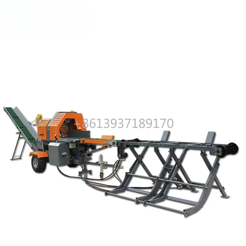 Processore automatico per legna 20T con taglierina per tronchi trasportatore e divisore Processore idraulico per legna da ardere per skid steer