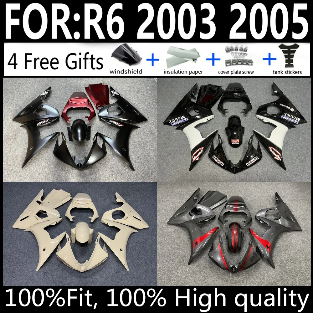 

Комплект обвесов R6 2003-2005 для Yamaha, ABS-пластик, полный комплект обшивки, замена оригинальных деталей.