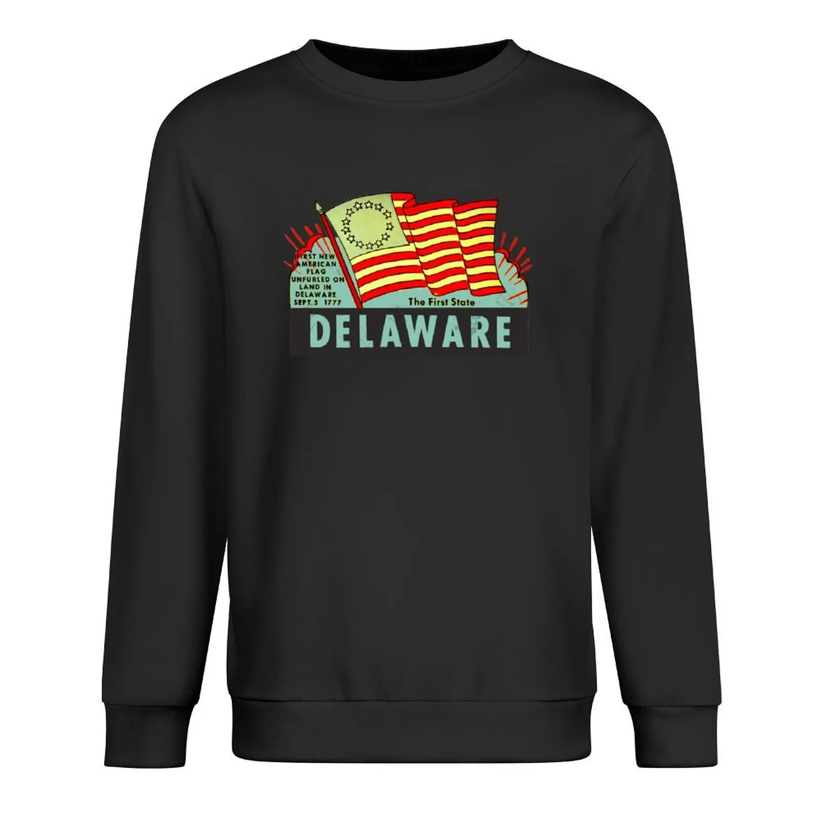 

Delaware The First State Vintage Travel Decal Pullover clothes for men graphic t shirts men new sweatshirts