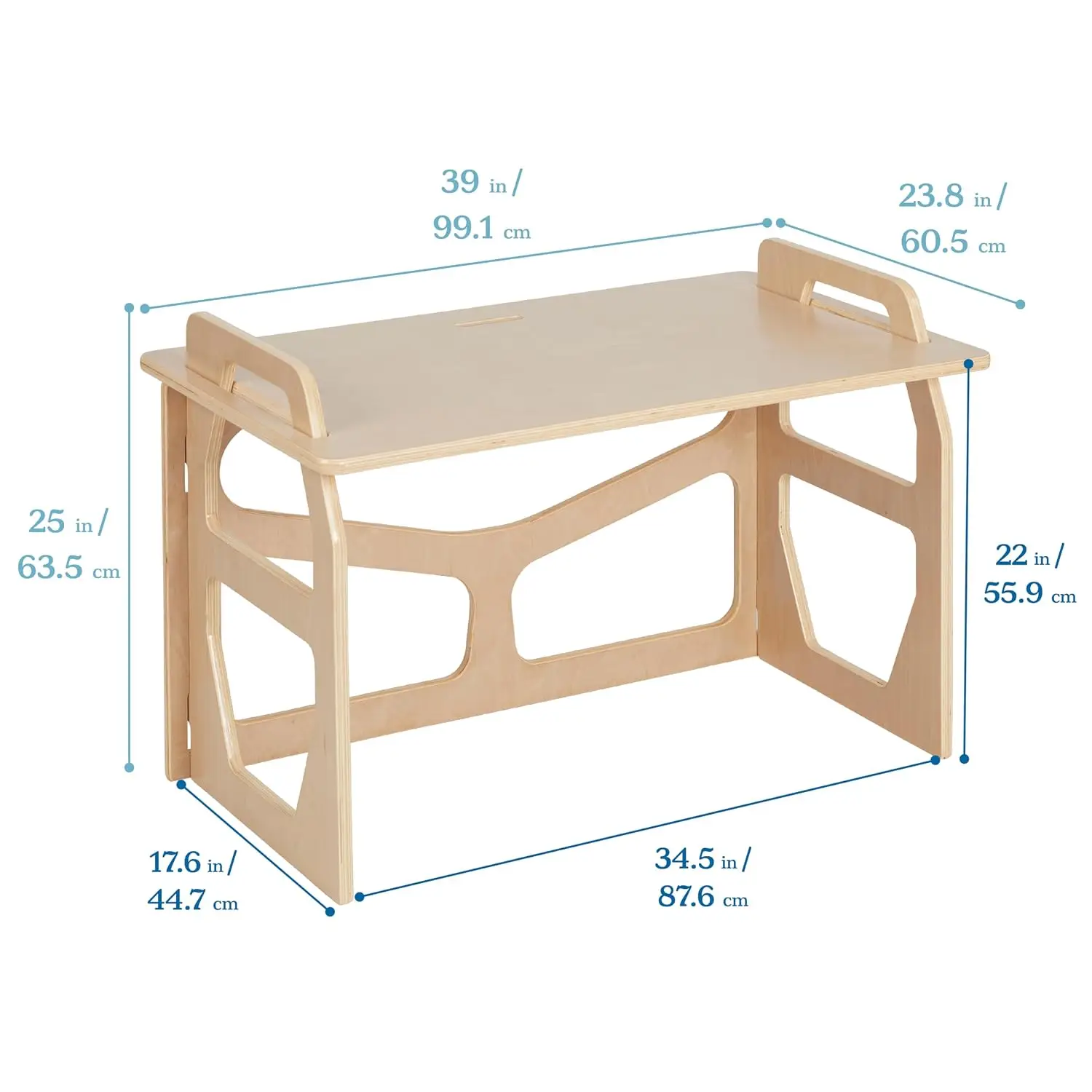 Wooden StudyStation Student Writing Desk, Montessori Furniture, Natural