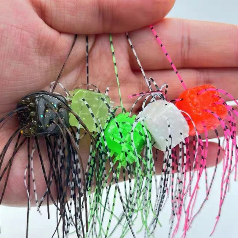 5pcs/lot power secret soft fishing lure dice rubber handmade diy set bass bait silicone skirts high density accessori