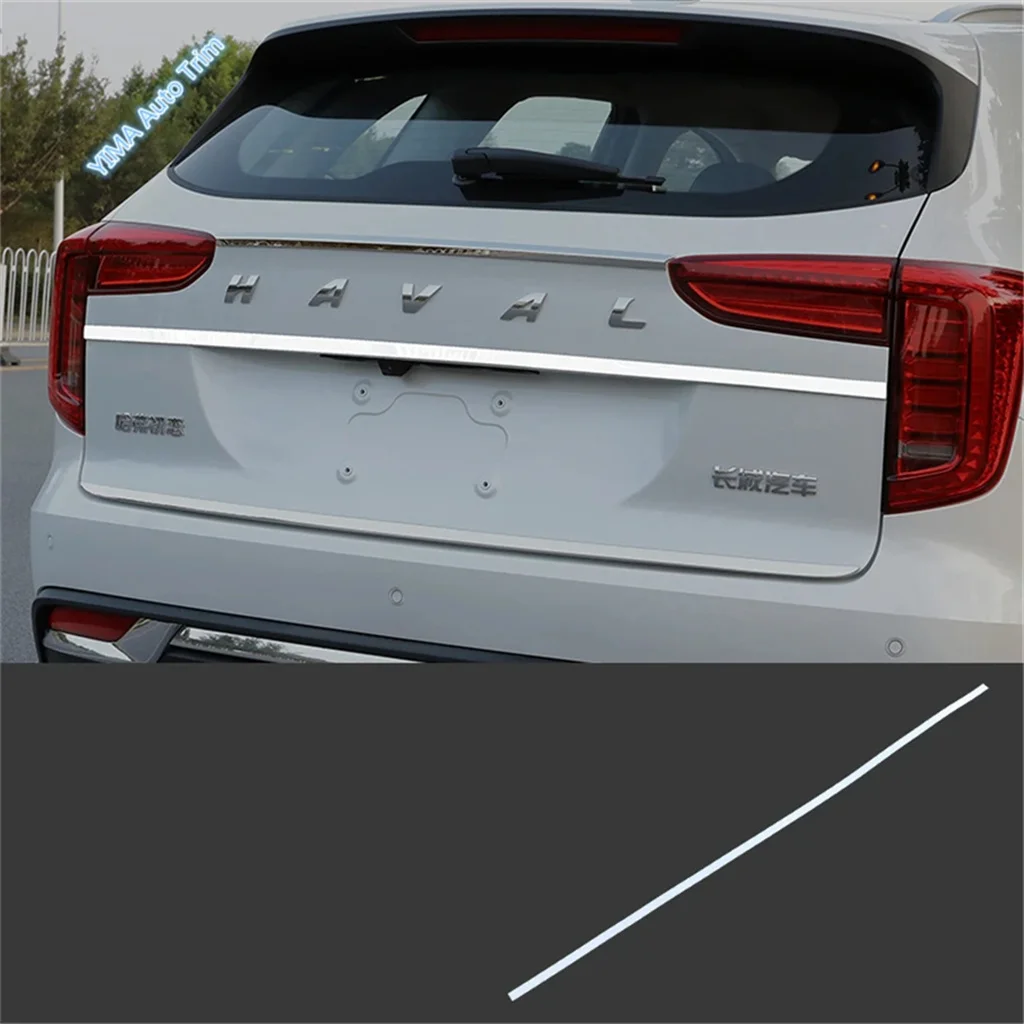 Rear Trunk Lid Cover Tailgate Trim Back Door Handle Protector Strip High Mounted Stop Lamp Sticker For Haval Jolion 2021 - 2024