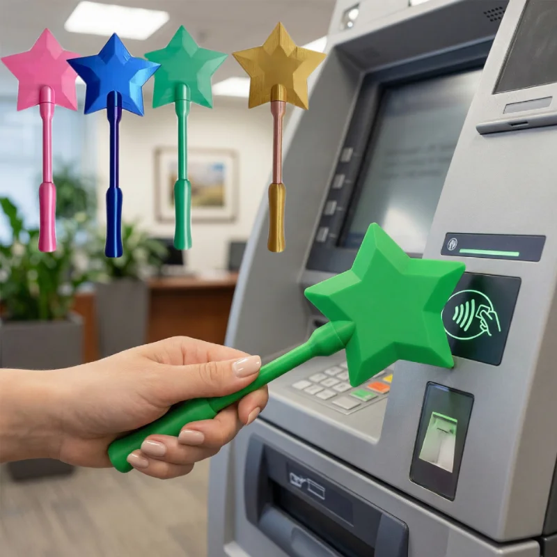 Star Magic Wand Shaped Card & ID Holder, 3D Printed Lightweight Portable Tap To Pay Credit Card Daily Storage Holder