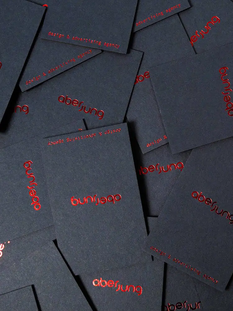 200Pcs Premium Texture Custom Embossed Gold Foil Name Cards Double Sided Print Personalized Business Thank You Cards