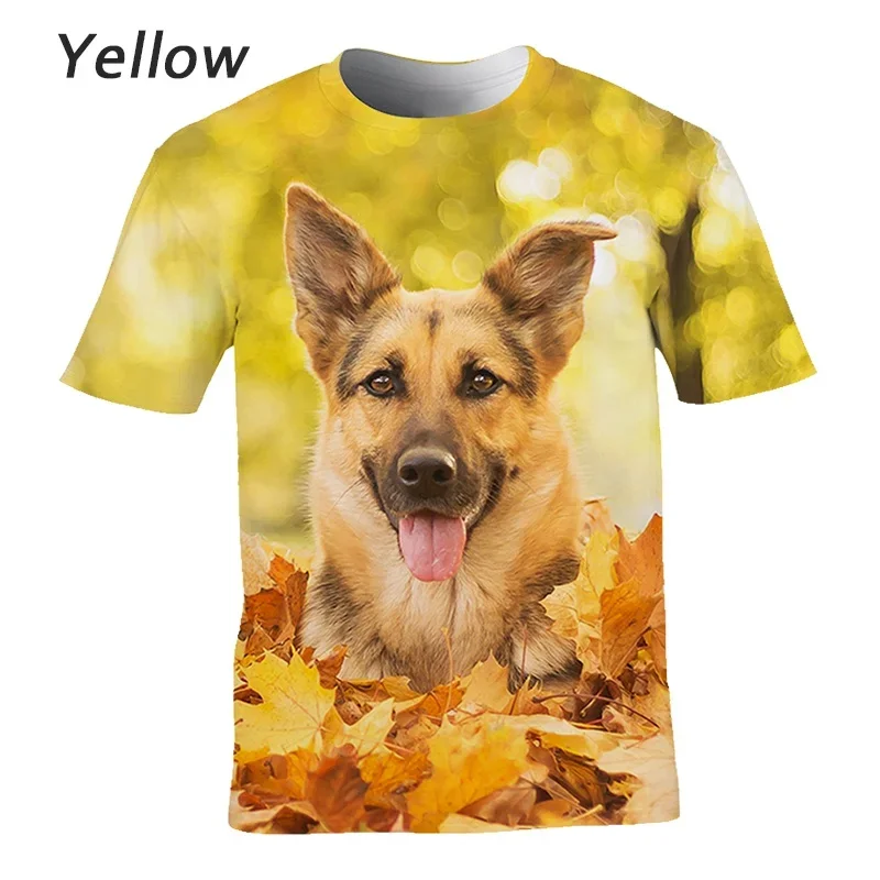 Summer Cool T-shirt German Shepherd Unisex Tops Tee Shirt Funny Dog 3D Printed Cute T Shirt