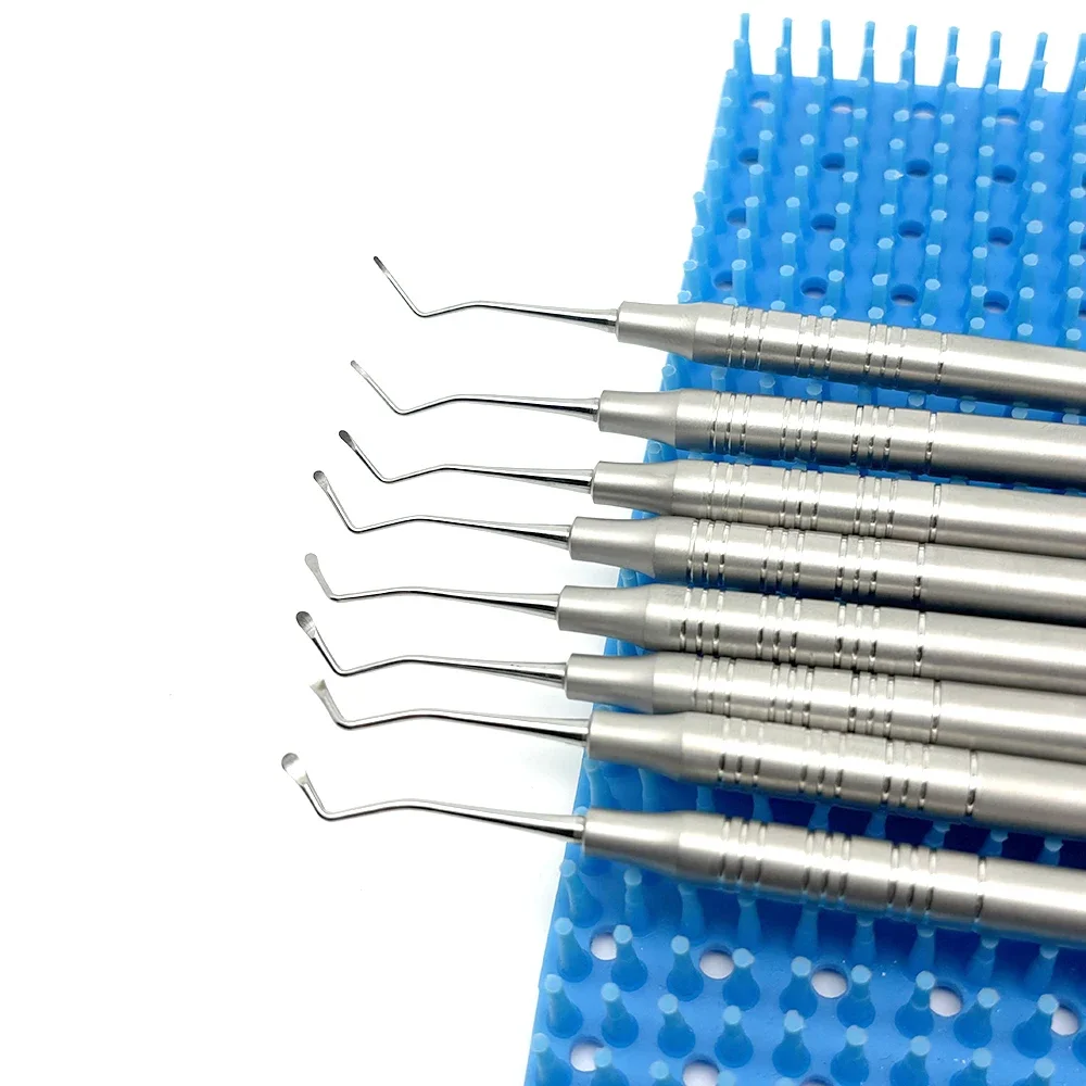 8 قطعة غريسي كوريت طقم الأسنان 0.8-2.2 مللي متر الفولاذ المقاوم للصدأ مقياس اللثة الأسنان الجير مزيل أدوات طبيب الأسنان #6