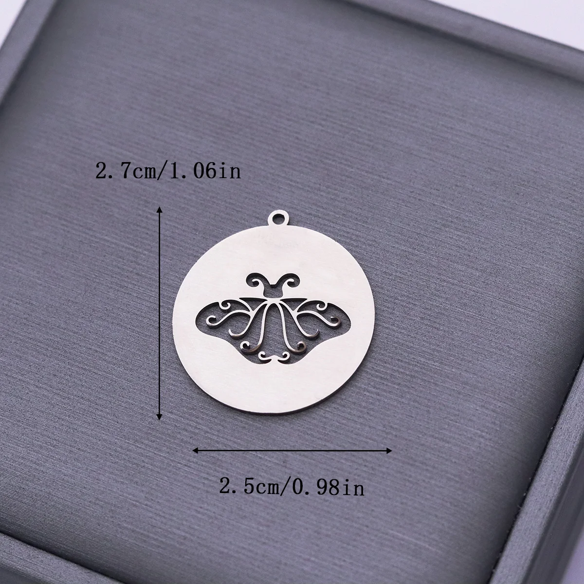 3pcs Stainless Steel Round Luna Moth Charms Butterfly Pendants For DIY Earring Necklace Jewelry Making Accessories Supplies