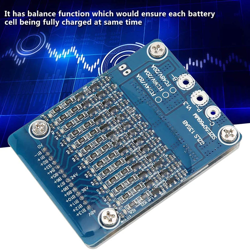 

Защитная плата BMS PCB с функцией балансировки батареи 13S 48V 20A Li-Ion Cell 18650