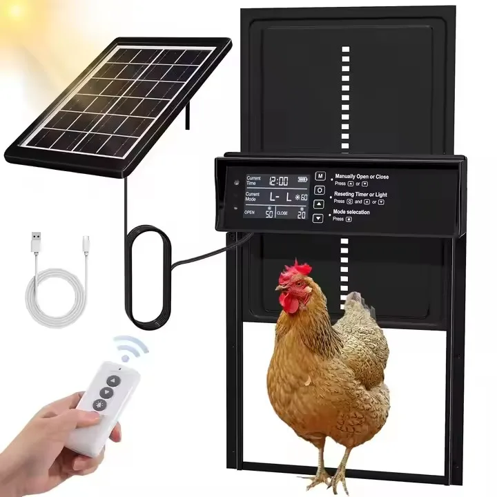 LCD Automatic Smart Metal Door Solar Powered with Timer Light Sensor and Remote Control 4 Modes
