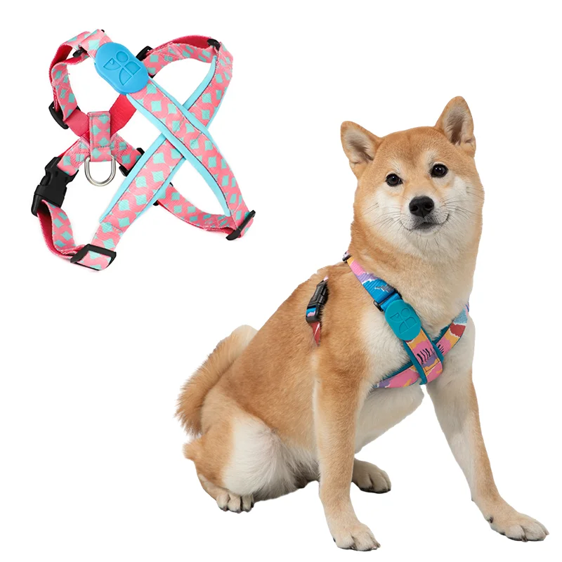 Fashion Dog X Type Adjustable Comfortable Safety Soft Harnesses Cute Large Dog Anti-break Vest