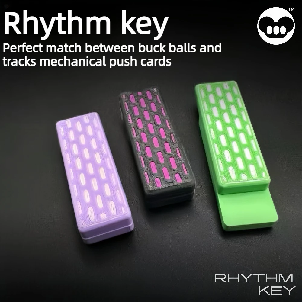 PokejoyEDC Rhythm Key Push Buckyball con Pista para Empujar Directamente y Empujar con Tarjetas, Juguete Antiestrés