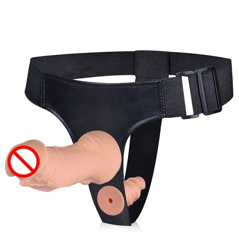 lesbians-leather-strap-on-with-double-silicone-dildos-girl’s-love-sex-toys-for-women