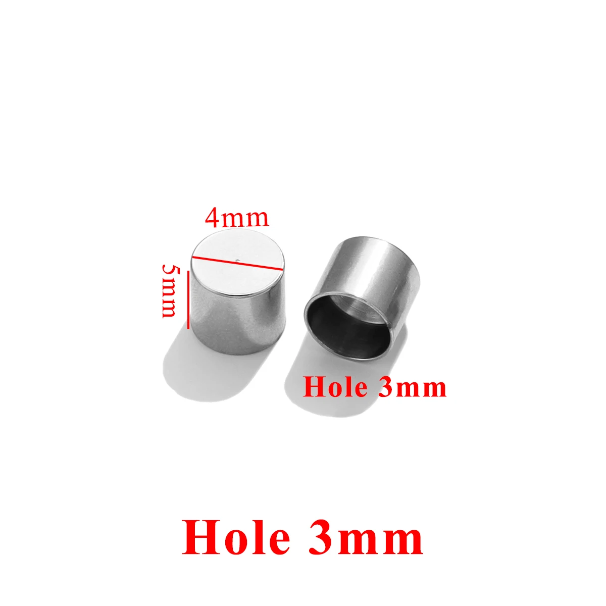 10 Stück Edelstahl-Zylinder-Lederbandverschluss, goldfarbene Crimp-Spitzen-Endkappen für Halskette, Armband, Verbinder, Schmuckherstellung