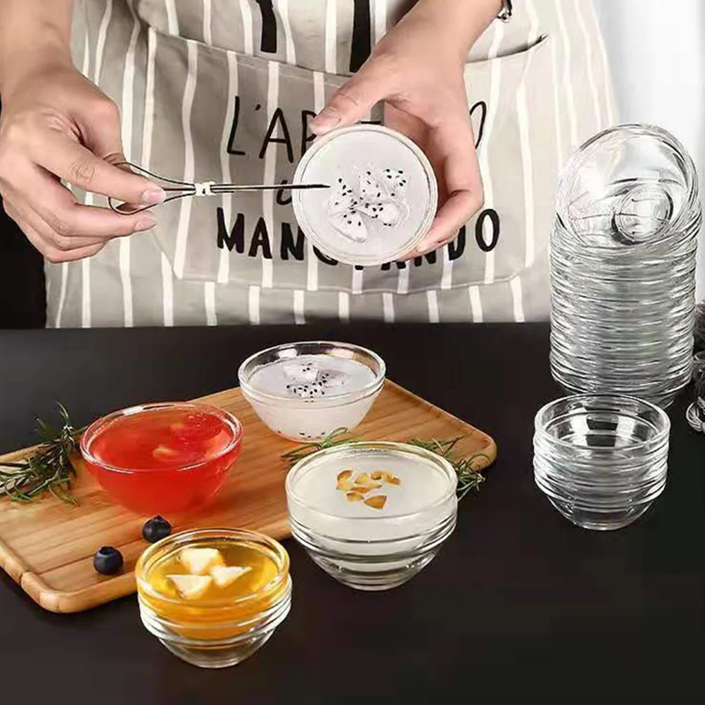 

Cake Bowl Jelly Pudding Horseshoe Glass Side Dish Bowls Mini Prep Food Containers