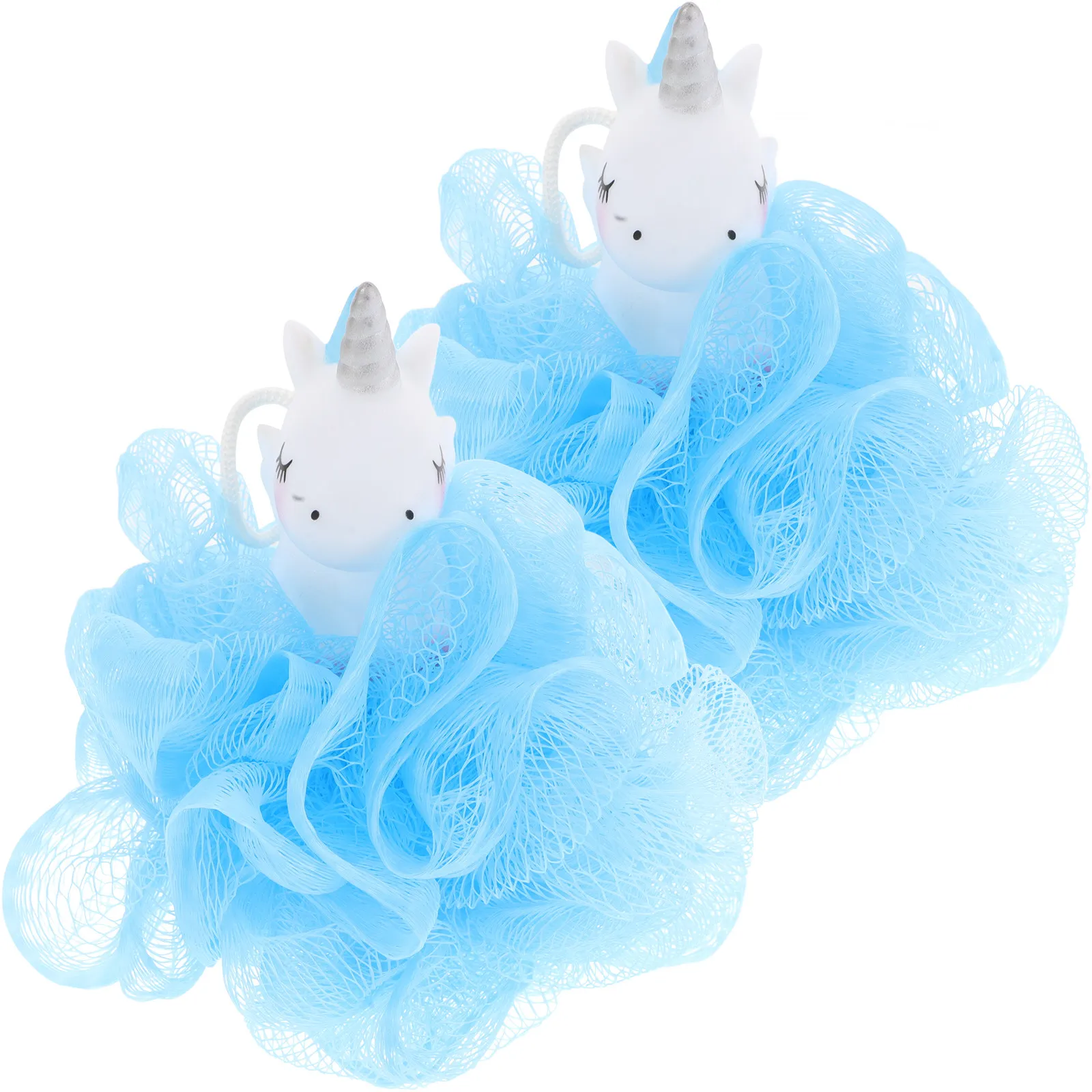 2Pcs Cartoon Unicorn Bath Ball for Children Soft Mesh Exfoliator Sponge Creates Luxurious Foam Easy to Use Baby Bath Time