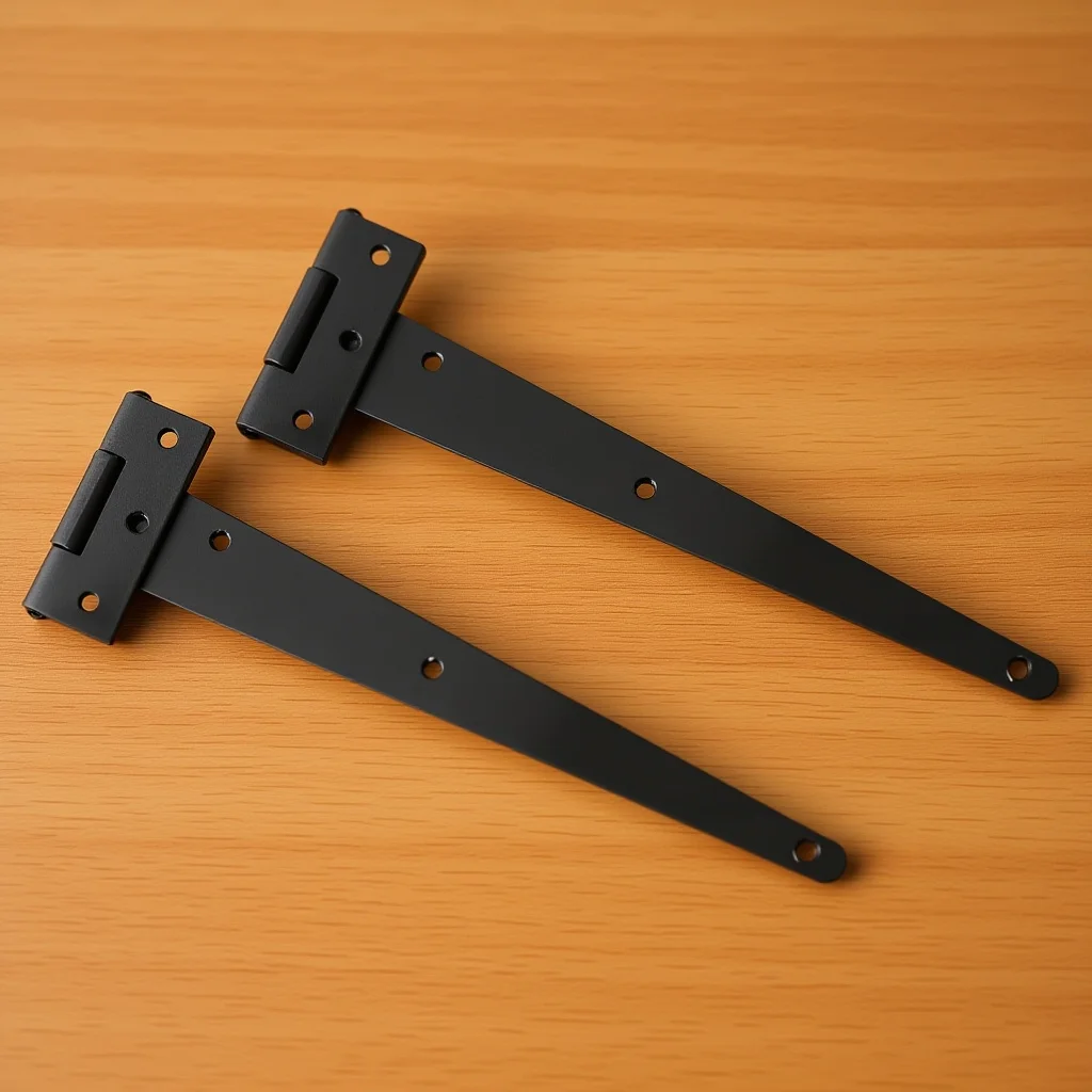 

4Pcs T Shaped Hinges Zinc Coated Iron Heavy Duty Door Hinges Stabler Fixation Silent Flexible for Cabinet Barn Room Office Use