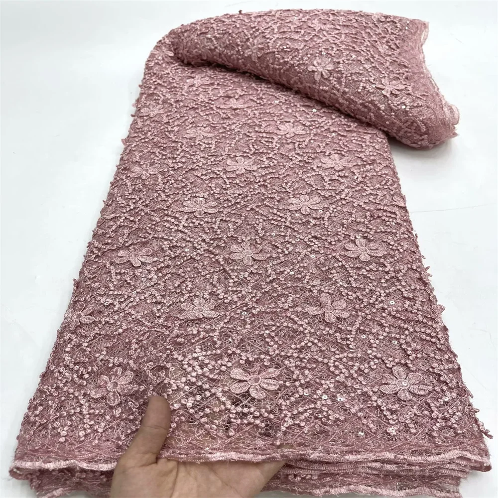 3D tecido de renda francesa com lantejoulas artesanal tecido de renda de tule, vestidos de casamento africanos, alta qualidade, mais recente, luxo, JY1354, 2023