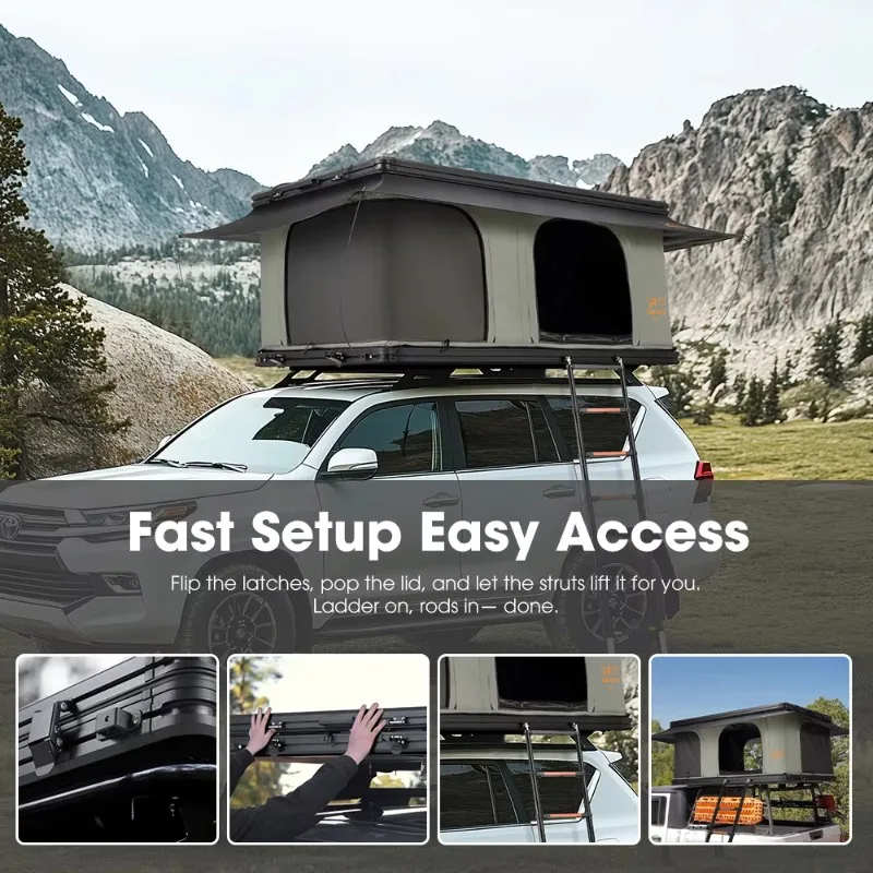 الإعداد السريع خيمة التخييم للماء الألومنيوم هارد شل سيارة على السطح خيمة قسط هارد شل سقف أعلى خيمة للمغامرة