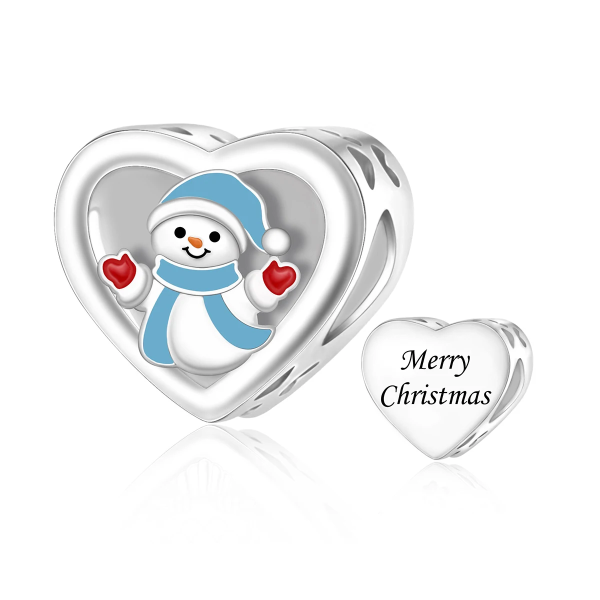 Pan Charms Schneemann, Weihnachtsmann, Rentier, Pinguin, Bär, Geschenkbox-Anhänger, Charm für Heiligabend, Familien- und Geburtstagsgeschenk, Schmuck für Sie, Frauen