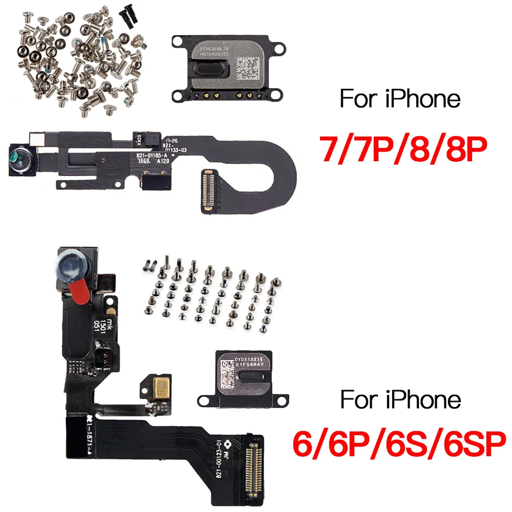 

Face Front Camera Flex Cable For iPhone 6 6P 6s 7 7P 8 Plus Replacement Ear Speaker With Full Set Screws