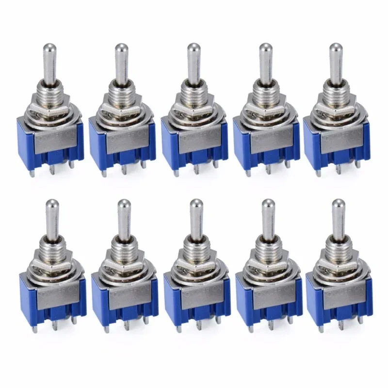 5Pcs Toggle Switch ON-ON/ON-OFF-ON 3/6 Pin 2/3 Position Latching MTS-102 103 202 AC 125V/6A 250V/3A Power Button Switch Car