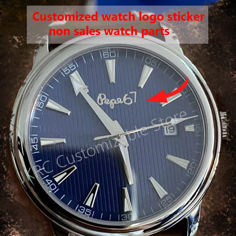 quadrante adesivo logo orologio personalizzato marchio personalizzato trasferimento metallo oro argento piccolo mini nome 3d fai da te scolpire piatto ultrath