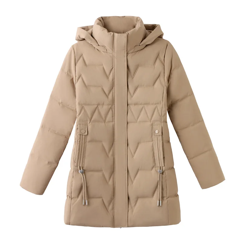 Hooded Parkas Women Slim Fit Thick Coats Cardigan Solid Pockets Jackets Zipper Warm Casual Jacket Outwear Autumn Winter 2025