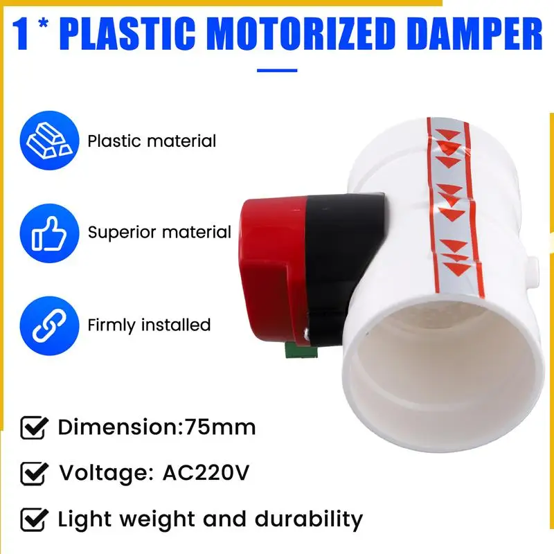

A92P пластиковый моторизованный демпфер ПВХ обратный клапан регулятор объема воздуховода для вентиляционной трубы 220 В переменного тока