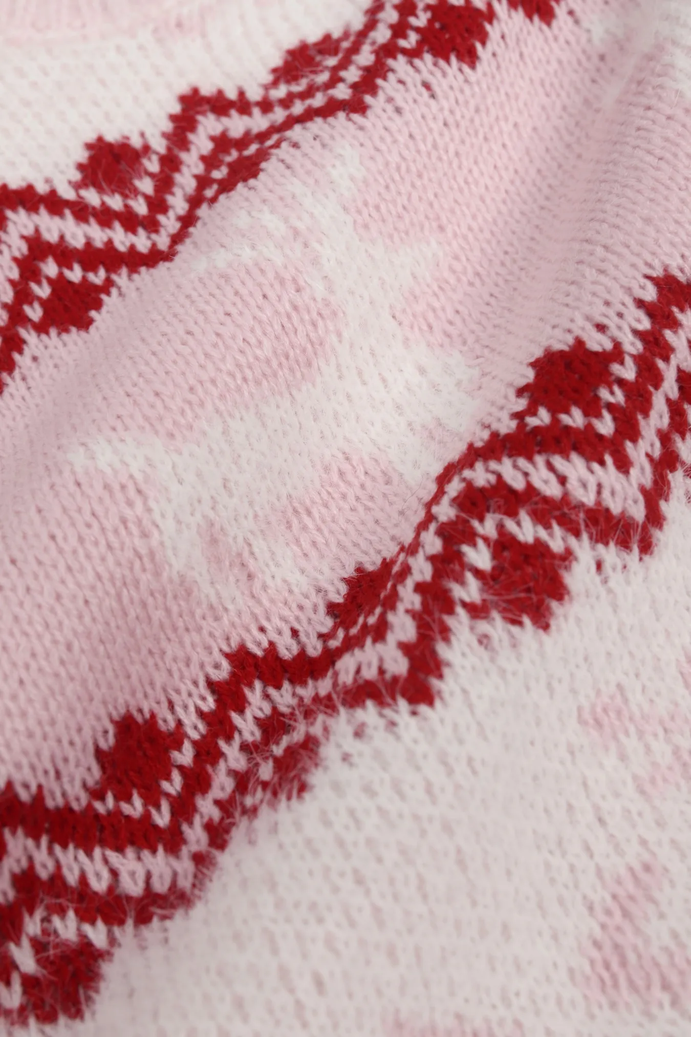 여성용 핑크 크리스마스 순록 패턴 오버사이즈 니트 스웨터 크루넥 홀리데이 풀오버 패션 여성용 편안하고 따뜻한 상의