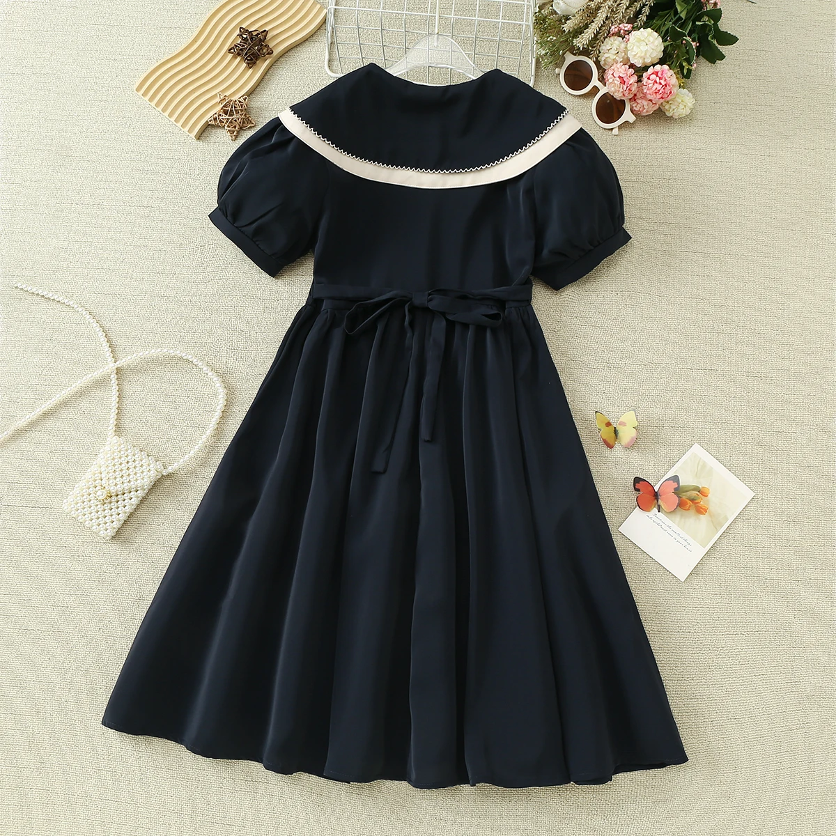 Girls School Outfits Prom Bohemia Summer Short Sleeve Children Lolita Costumes 6 9 11 Years Baby Kids School Uniform Dresses