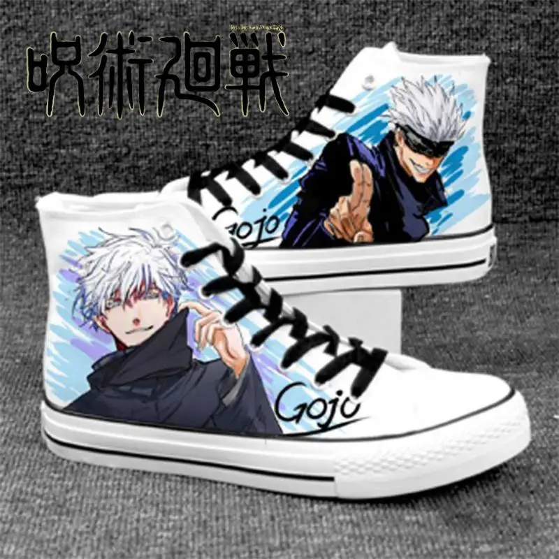 Jujutsu Kaisen Anime Satoru Gojo Sneakers Basketball Shoes Geto Cartoon Printing Casual Comfortable Canvas Shoes Birthday Gift