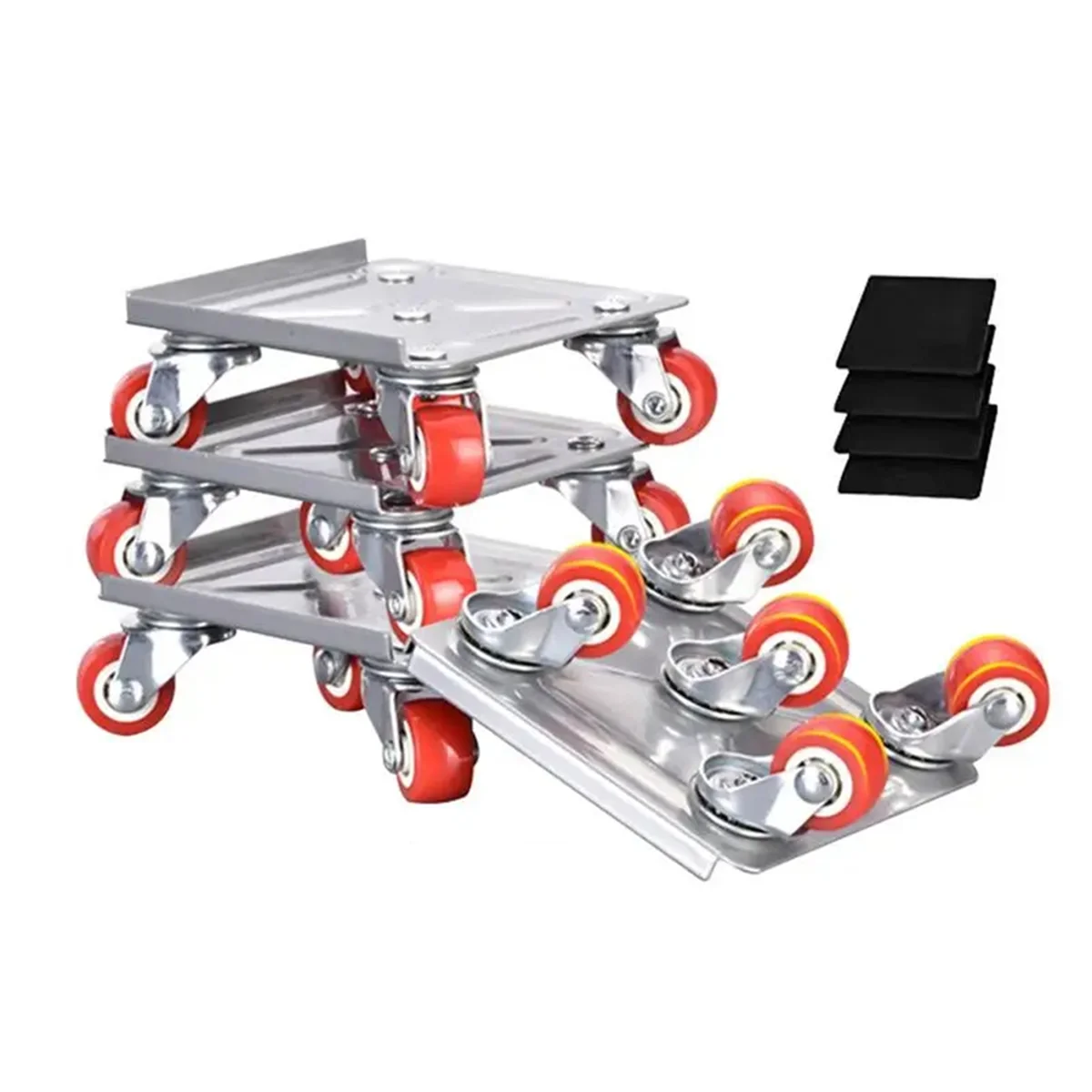 A04I Heavy Furniture Mover 5-Wheel Furniture Dollies with Locking Wheels Load Lifter Moving Tool Set with Anti-Skid Pad Home