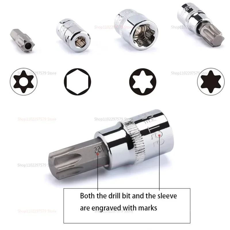 34pcs Female External Star Socket Set Storage Case -socket Tool Kit for Mechanics Enthusiasts and Automotive Repairs Convenient