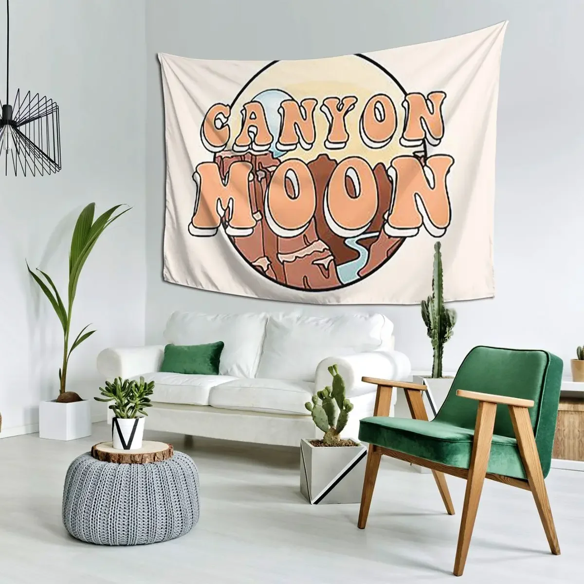 Canyon Moon Tapestry Art Wall Hanging Aesthetic Home Decoration Tapestries for Living Room Bedroom Dorm Room