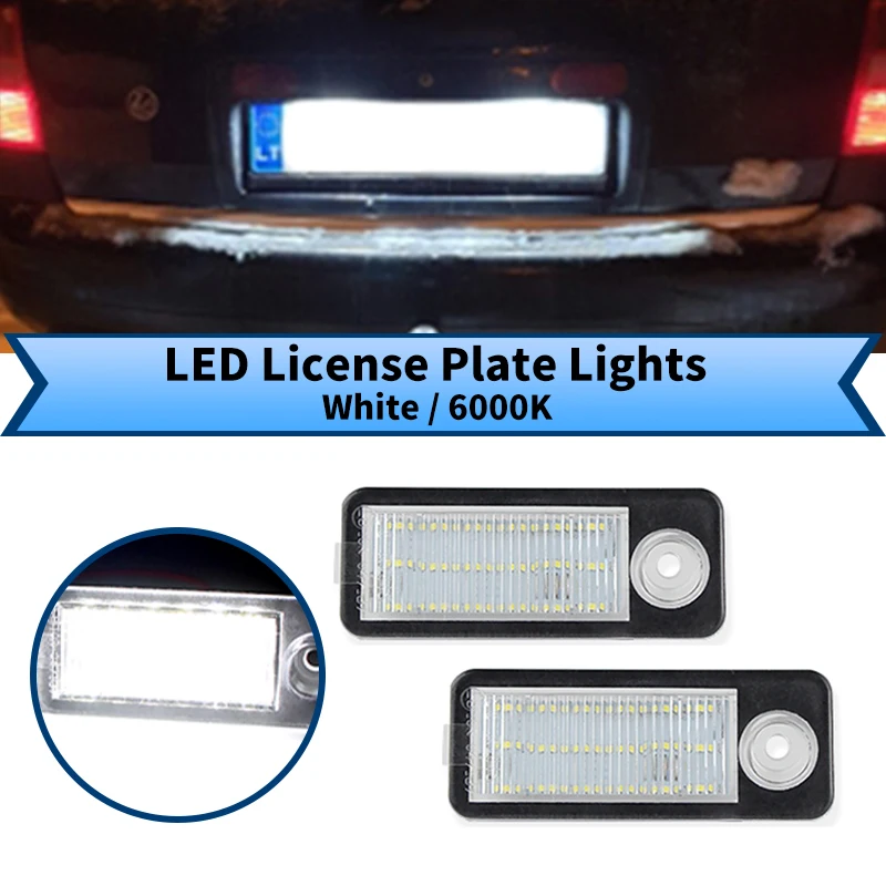 2PCS LED License Plate Light for Audi A6 C5/4B Avant Wagon/RS6/RS6 Plus, White Number Lamp Car Bulb Canbus Error Free 6000K 12V
