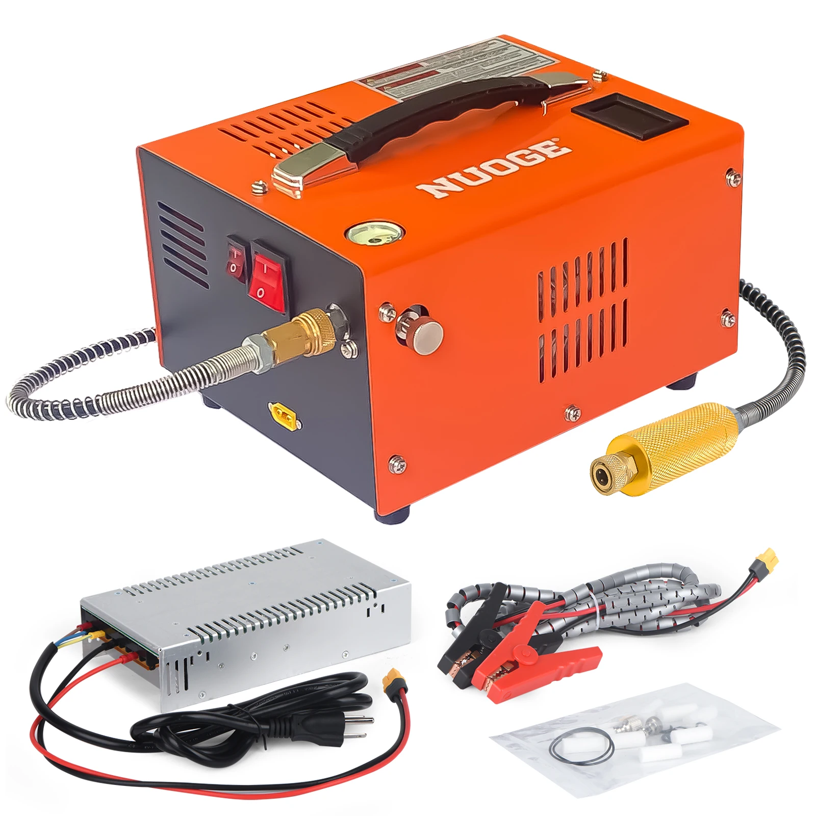 NUOGE  110V/220V Power PCP Air Compressor 4500Psi 30Mbar  Pump Oil/Water-Free High Pressure Apply To  Diving Bottle