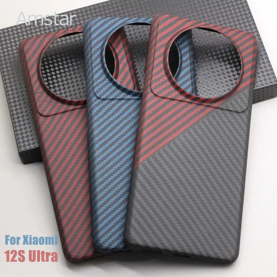 

Amstar Real Carbon Fiber Protective Case for Xiaomi 12S Ultra Premium Aramid Fiber Ultra-thin Anti-drop Mi 12S Ultra Cases Cover