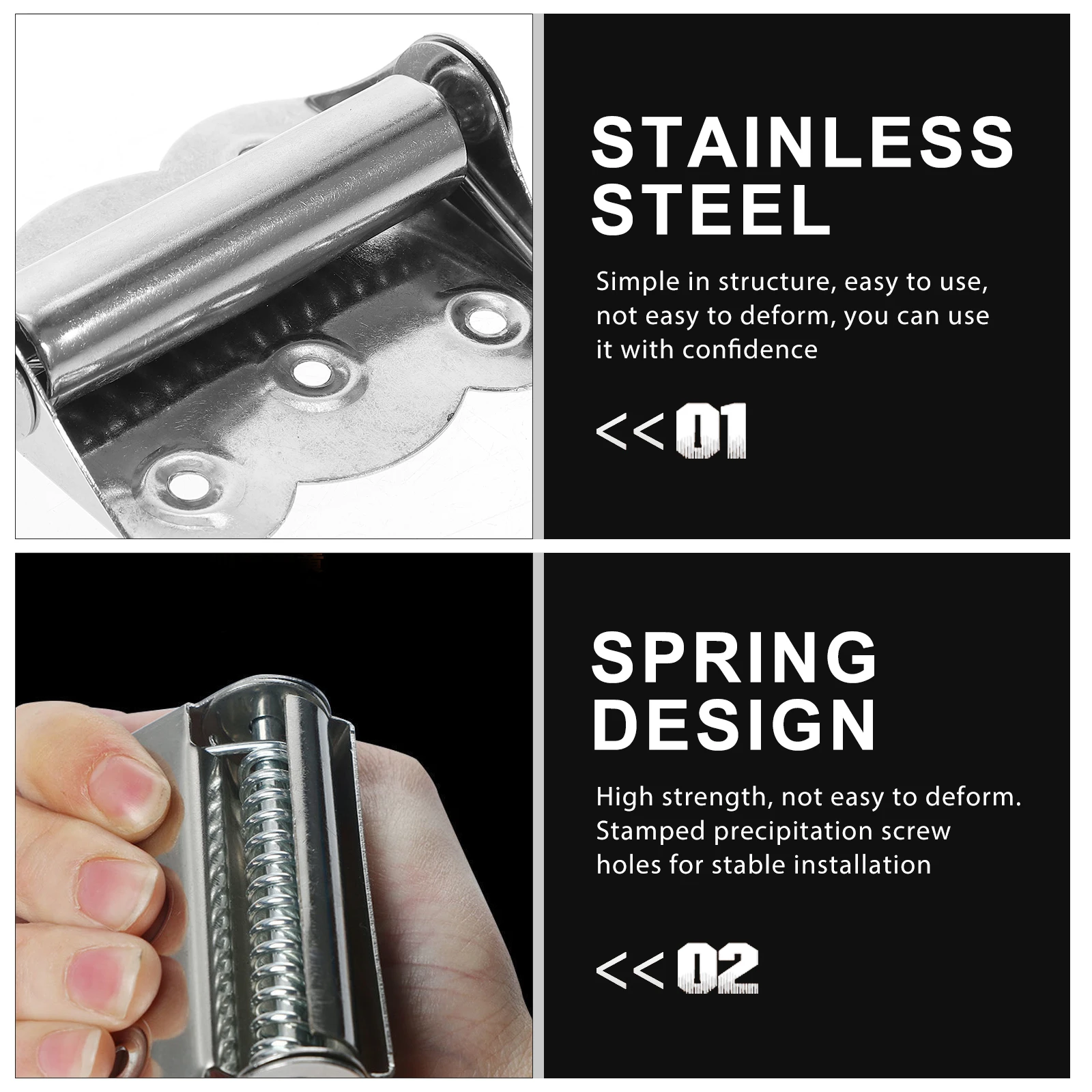 

3pcs Self Closing Hinges Automatic Closing Spring Loaded Heavy Duty Garage Door Hinge Exterior Steel Hinge 2.7 Inch Durable For