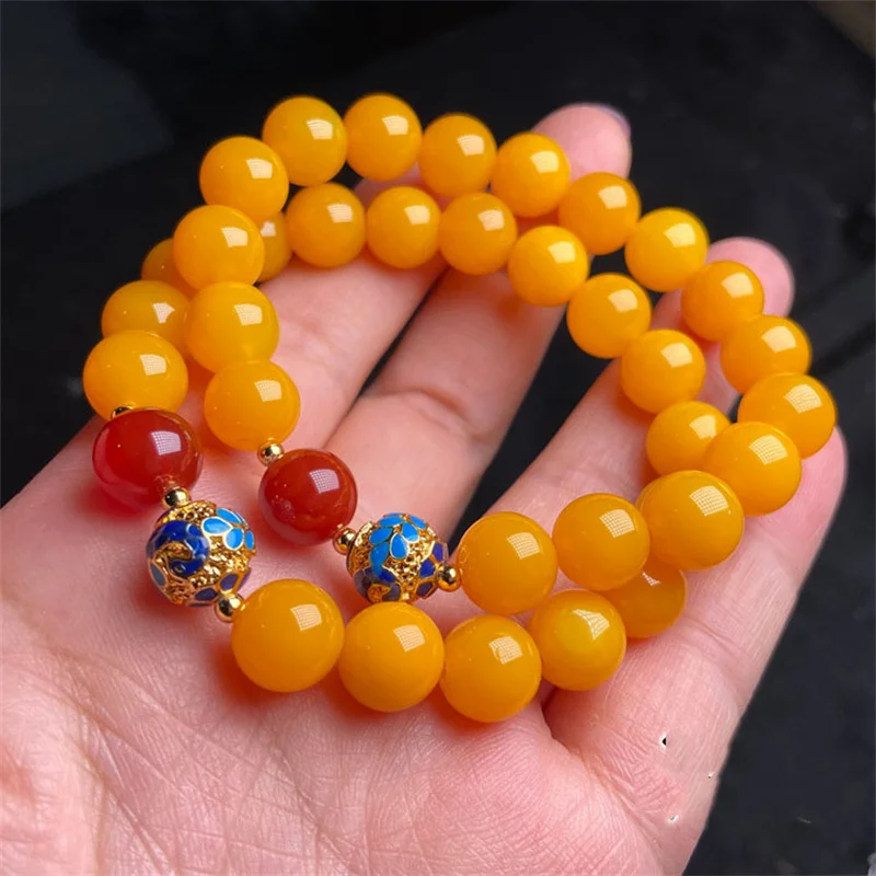 

Hot Selling Natural Hand-carved Jade Honey Wax Chalcedony Bracelet Accessories Fashion Jewelry Bangles Men Women Lucky Gifts