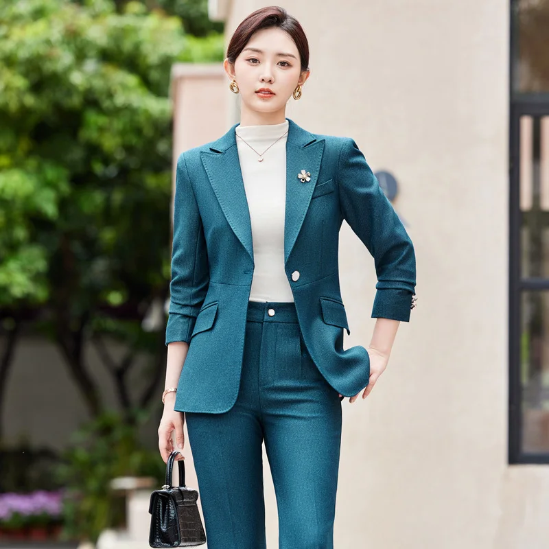 

Formal Professional Pantsuits Uniform Styles for Women Business Work Wear Blazers Autumn Winter Ladies Office Career Outfits Set