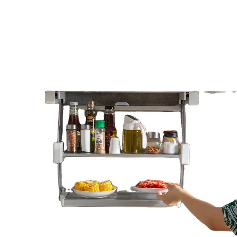 fashion design folding folding pull-down kitchen storage rack